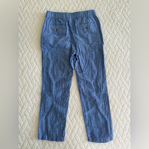 Janie and Jack Linen Pants, elastic waist, blue, Size 5 - Picture 2 of 3